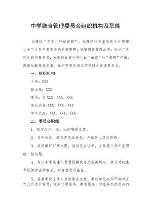 中学膳食管理委员会组织机构及职能.docx