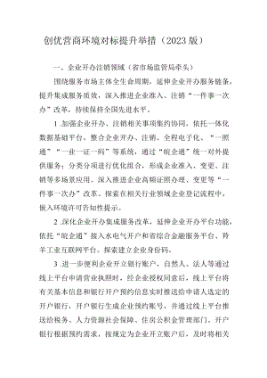 安徽创优营商环境对标提升举措（2023版）.docx