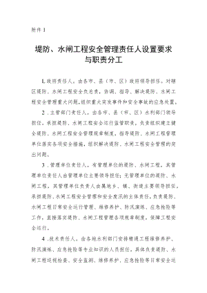 堤防、水闸工程安全管理责任人设置要求与职责分工.docx