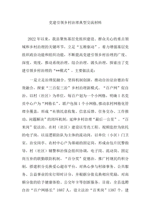 党建引领乡村治理典型交流材料.docx