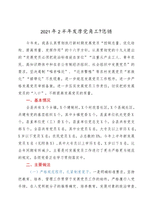 2021年上半年发展党员工作总结.docx