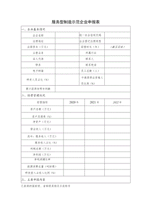 服务型制造示范企业申报表及相关说明材料参考提纲.docx