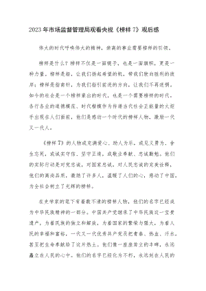 2023年观看央视《榜样7》观后感悟心得体会发言范文4篇.docx