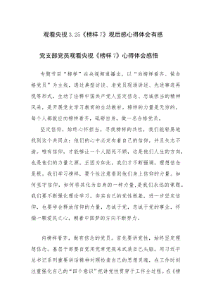 2023年观看央视《榜样7》观后感心得体会观后感参考范文6篇.docx