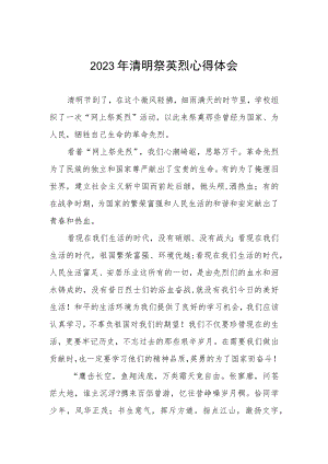 2023清明节“网上祭扫”活动心得体会三篇.docx