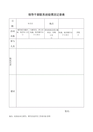 领导干部联系班级情况记录表.docx