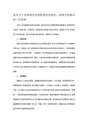 某市关于市级领导包保联系村党组织助推乡村振兴的工作机制.docx