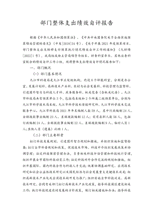部门整体支出绩效自评报告.docx