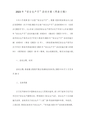 2023年“安全生产月”活动方案（两套文稿）.docx