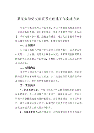 某某大学党支部联系点创建工作实施方案.docx
