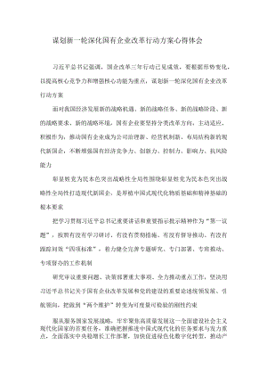 谋划新一轮深化国有企业改革行动方案心得体会.docx
