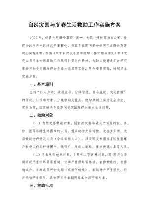 自然灾害与冬春生活救助工作实施方案.docx