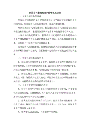 集团公司宏观经济风险管理及防控与应对.docx