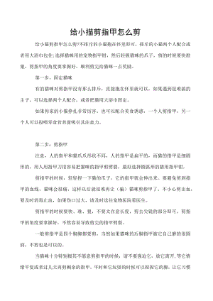 给小猫剪指甲怎么剪.docx