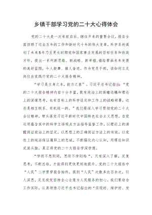 乡镇干部学习党的二十大心得体会.docx