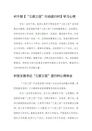 村干部【“三抓三促”行动进行时】学习心得4篇.docx