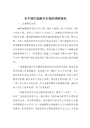 关于镇打造数字乡镇的调研报告.docx