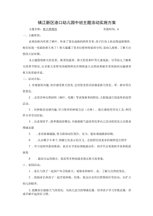 镇江新区港口幼儿园中班主题活动实施方案.docx