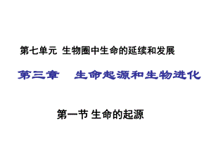１０第一节　地球上生命的起源精品教育.ppt