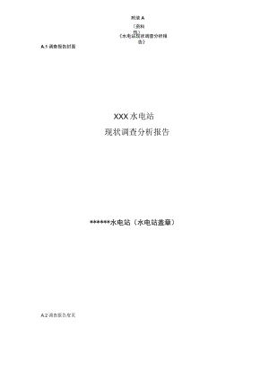 《水电站现状调查分析报告、现场安全检测报告、机组寿命评估报告书》样式.docx