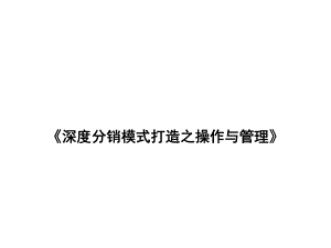 深度分销模式打造之操作与管理.ppt