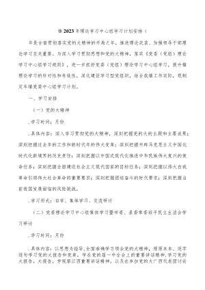镇2023年理论学习中心组学习计划安排.docx