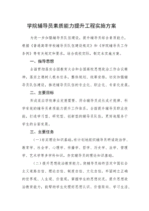 学院辅导员素质能力提升工程实施方案.docx