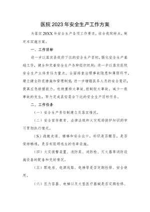 医院2023年安全生产工作方案.docx