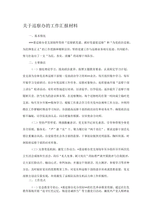 关于巡察办的工作汇报材料.docx