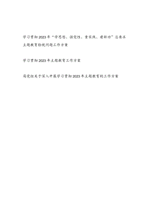 学习贯彻2023年“学思想、强党性、重实践、建新功”总要求主题教育检视问题工作方案.docx