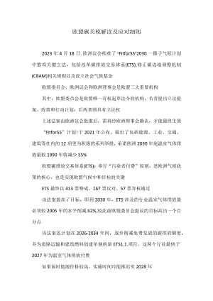欧盟碳关税解读及应对细则.docx