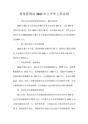 劳务管理站2023年上半年工作总结.docx