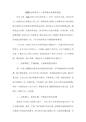2023出纳岗位个人述职报告3篇供借鉴.docx