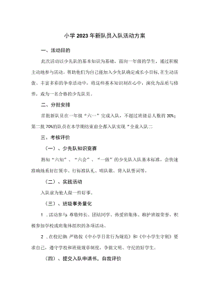 小学2023年新队员入队活动方案.docx