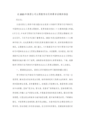 在2023年集团公司主题教育动员部署讲话稿供借鉴.docx
