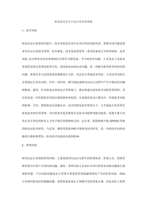 核电站安全生产运行存在的风险.docx
