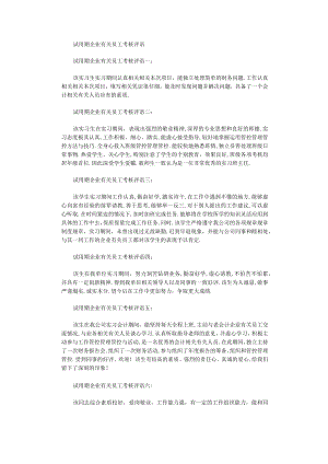 办公文档范本试用期员工考核评语.docx