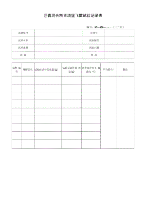 沥青混合料肯塔堡飞散试验记录表.docx