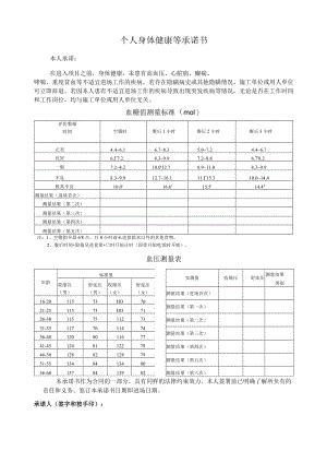 个人身体健康等承诺书.docx