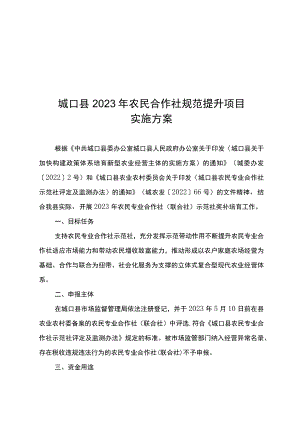 2023年农民合作社规范提升项目实施方案.docx