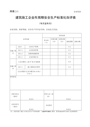 2-1-建筑施工企业年周期安全生产标准化自评表.docx