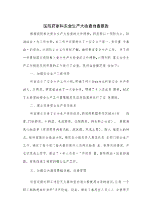 医院药剂科安全生产大检查自查报告.docx