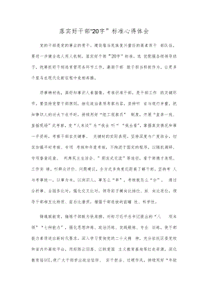 落实好干部“20字”标准心得体会.docx