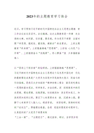 2023年的主题教育学习体会.docx