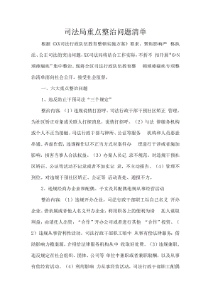 司法局重点整治问题清单.docx