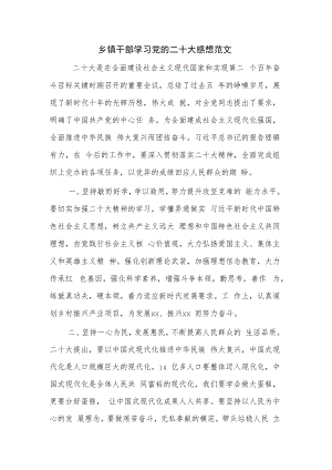 乡镇干部学习党的二十大感想范文.docx