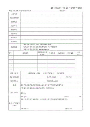 硬化混凝土氯离子检测方案表.docx