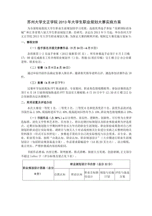 苏州大学文正学院2013年大学生职业规划大赛实施方案.docx
