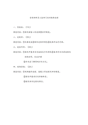 医美咨询新员工各部门轮转培训流程.docx