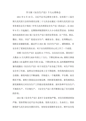 国企安全管理部员工学习新安全生产法心得体会 （6份）.docx